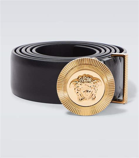 versace collection adjustable medusa head leather belt